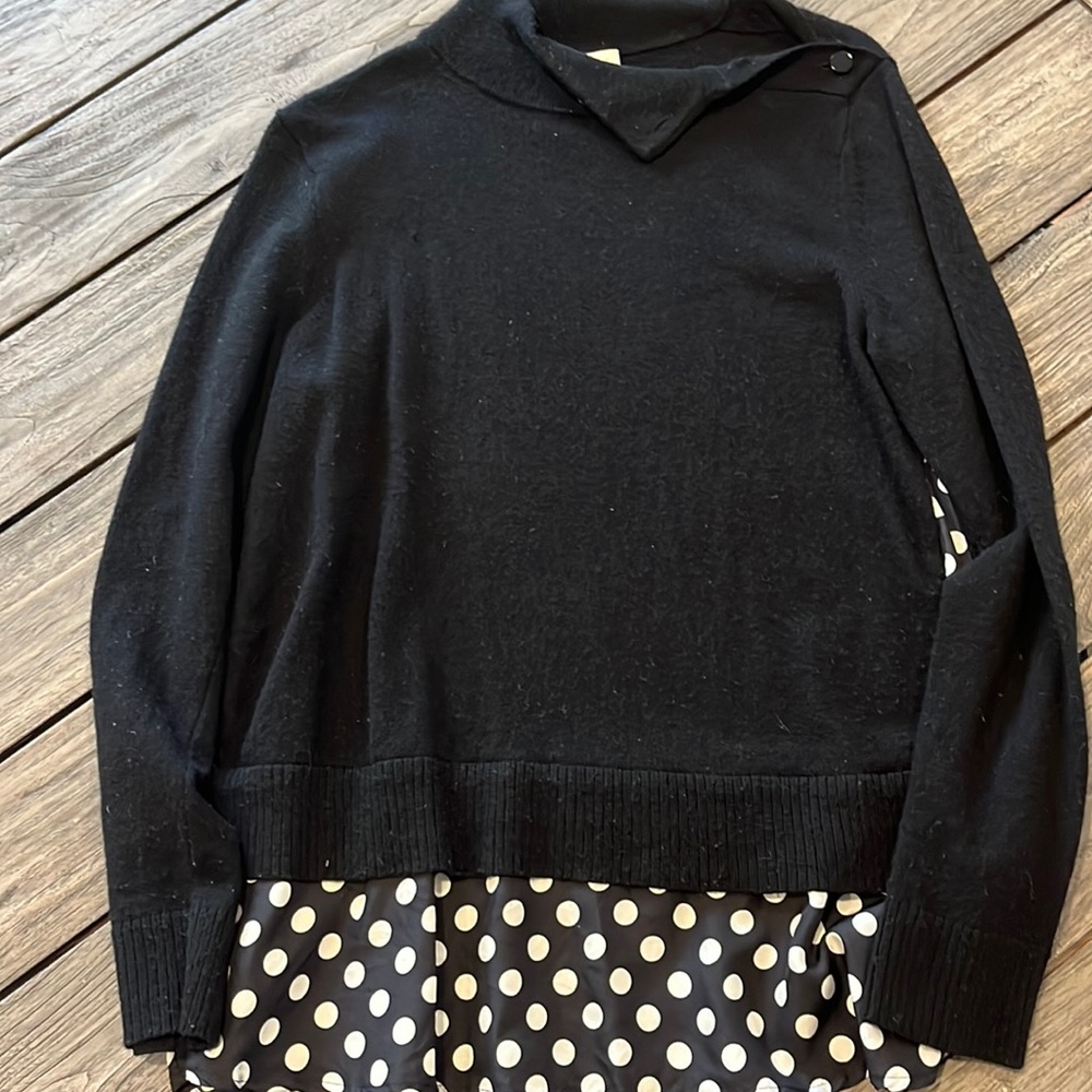 KATE SPADE SIZE SMALL SWEATER WITH POLKA DOT PEPLUM